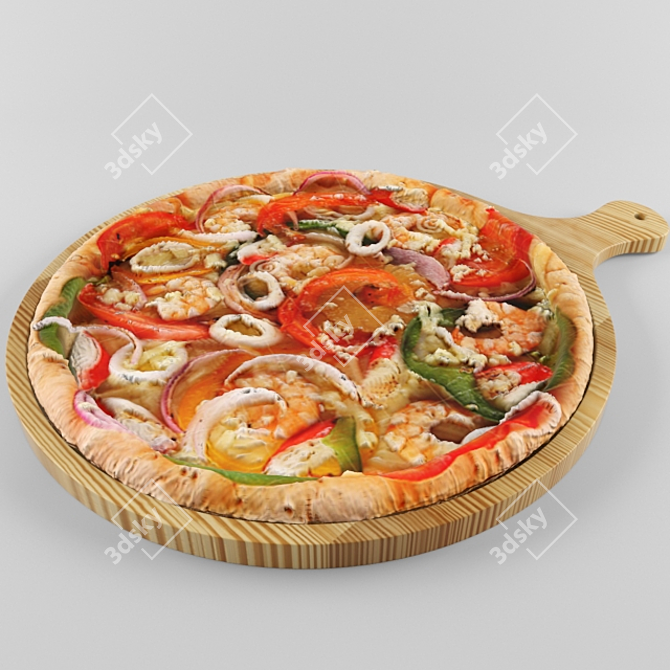 Delicious and Savory Pizza 3D model image 1