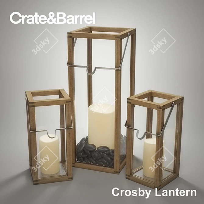 Elegant Crate & Barrel Lantern 3D model image 1