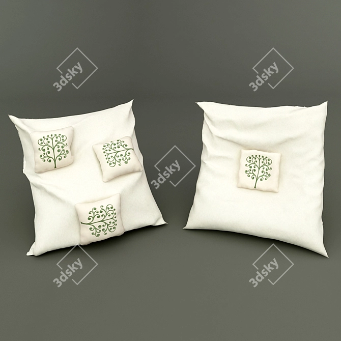 Premium Plush Pillows - Soft & Cozy 3D model image 1