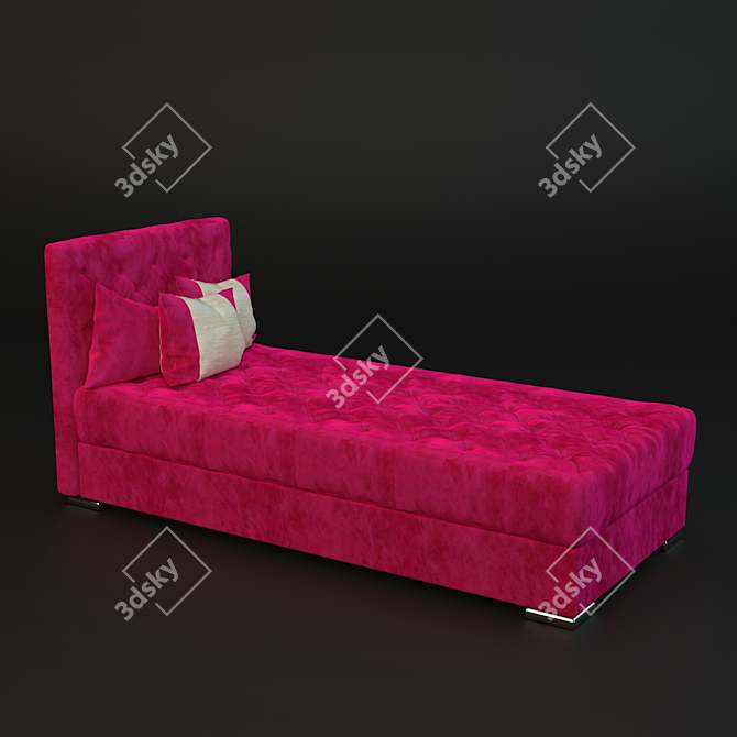 Glamour Accent Ottoman 3D model image 1