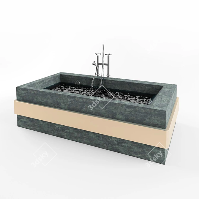 Spacious Deep Soaking Bathtub 3D model image 1