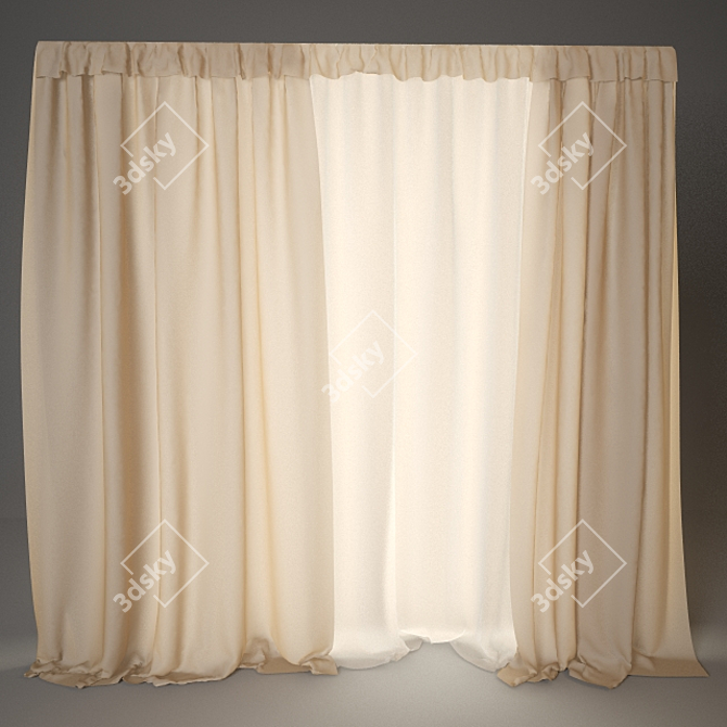 Blackout Curtain 3D model image 1