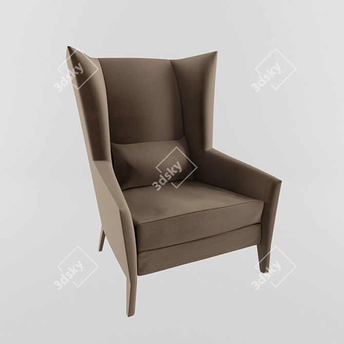 Luxury Velvet Fendi Casa Chair 3D model image 2