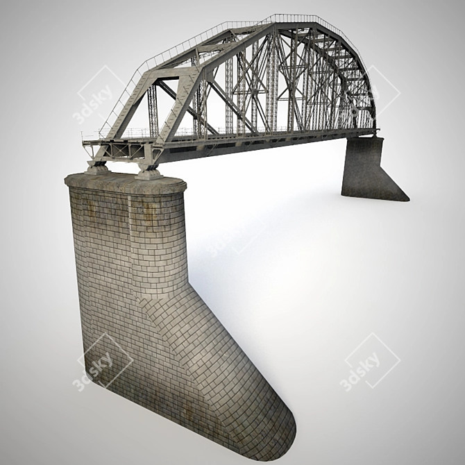 Historic Bridge: Low Poly Reconstruction 3D model image 1