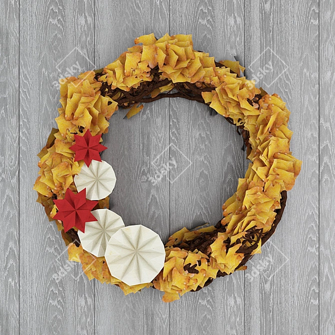 Elegant Wall Wreath 3D model image 1