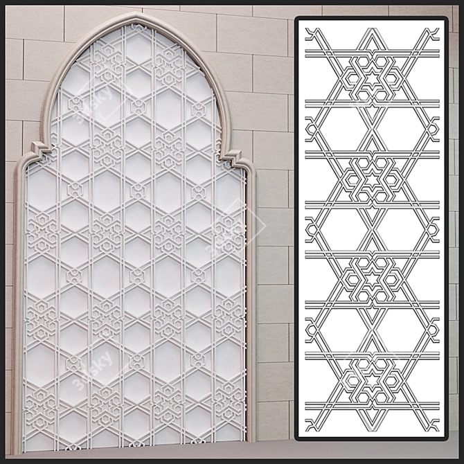 Islamic Symmetry Plaster 3D model image 1