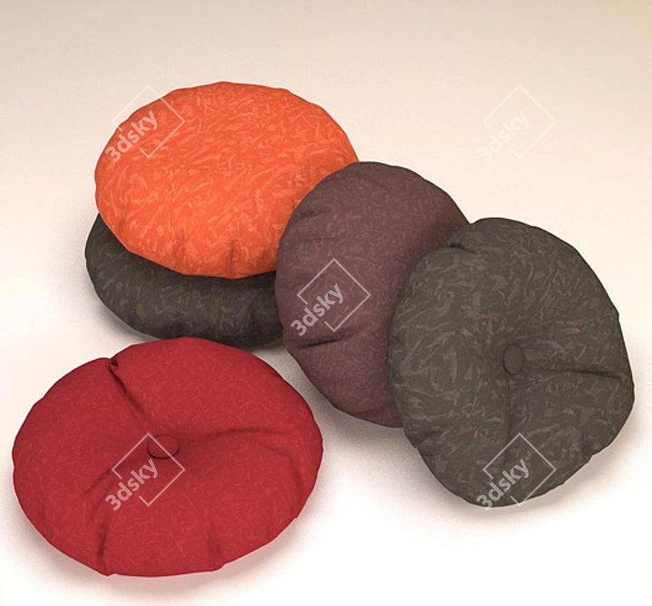 Textile Decor Cushions 3D model image 1