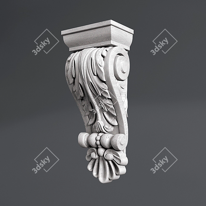 Carved Bracket 3D model image 1