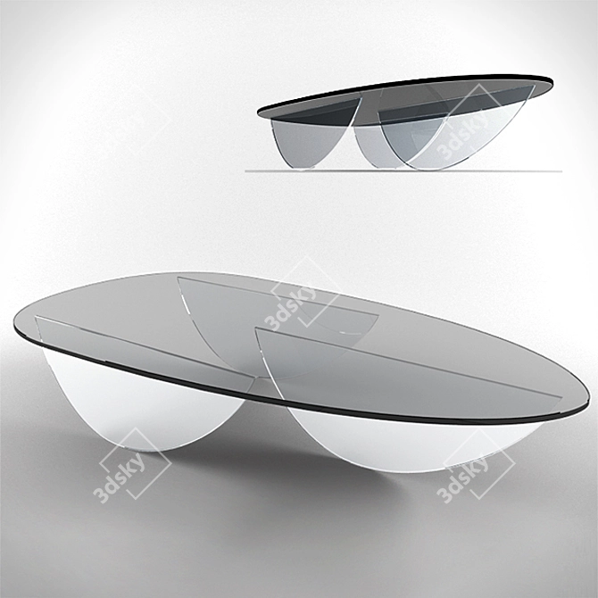 Modern Elegance: ARCHIPEL Oval Coffee Table 3D model image 1