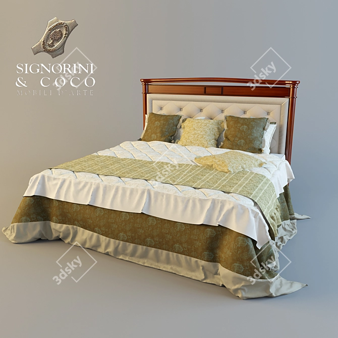 Luxurious Carlotta Bed by Signorini & Coco 3D model image 1