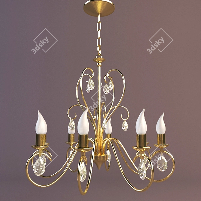 Orion Classic Chandelier - Gold/Chrome - 8-Light 3D model image 1