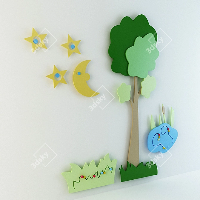 Playful Wall Decor for Kids 3D model image 1