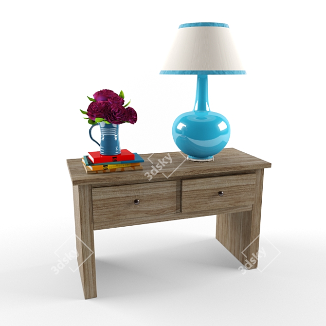 Elegant Rose Table Lampshade 3D model image 1