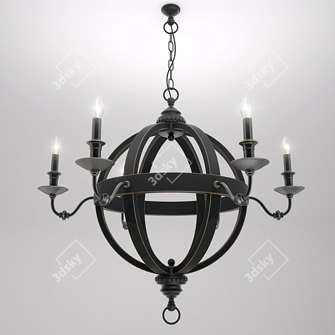 Gothic Iron Sphere Chandelier 3D model image 1