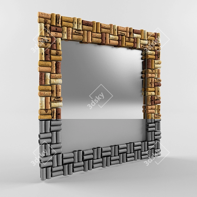 Wine Cork Frame Mirror 3D model image 1