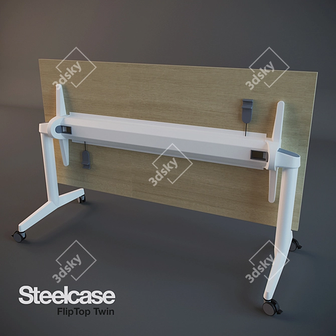 Steelcase Flip Top Twin Table 3D model image 1