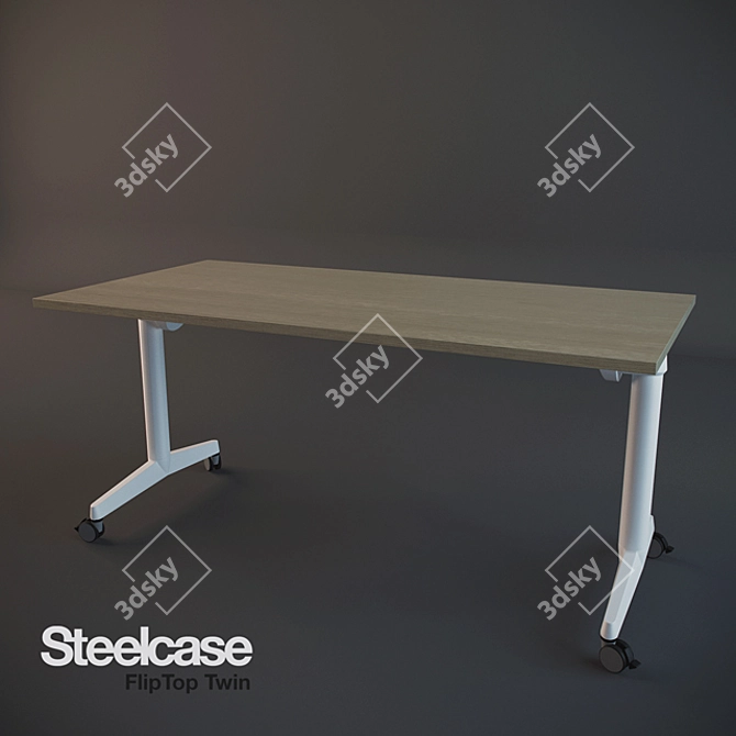 Steelcase Flip Top Twin Table 3D model image 2