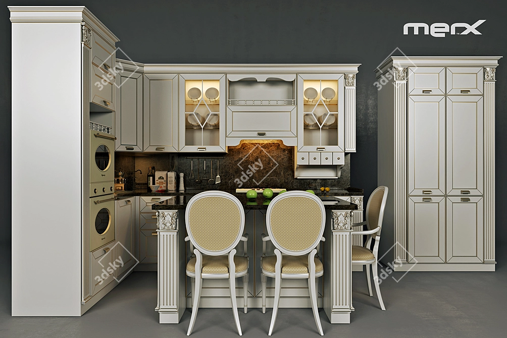 Modern Merckx Kitchen 3D model image 1