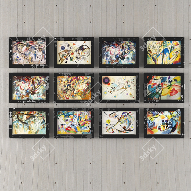 Title: Kandinsky Masterpieces Set 3D model image 1