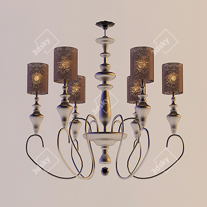 Elegant 6-Light Chandelier-Unknown/China 3D model image 1