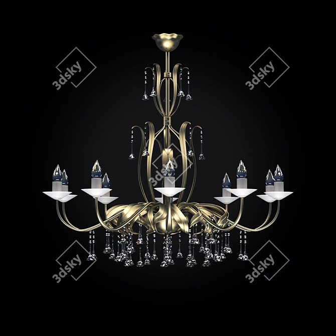 Elegant Crystal Chandelier 3D model image 1