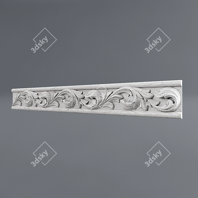 Elegant Carved Molding 3D model image 1