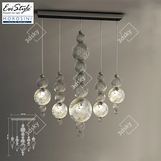 Elegant San Marco Ceiling Light 3D model image 1