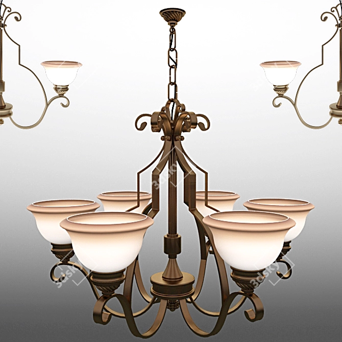 Elegant Crystal Chandelier 3D model image 1