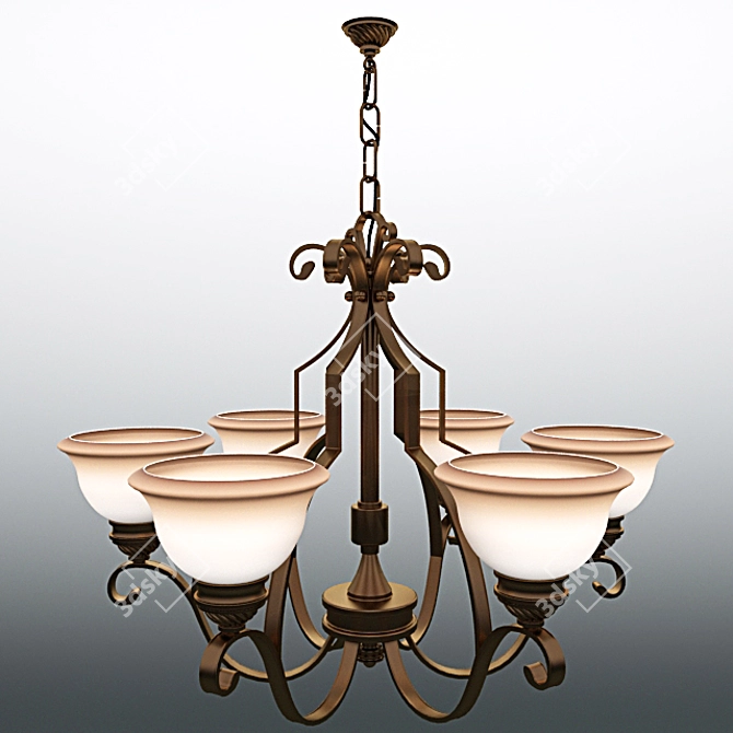 Elegant Crystal Chandelier 3D model image 2