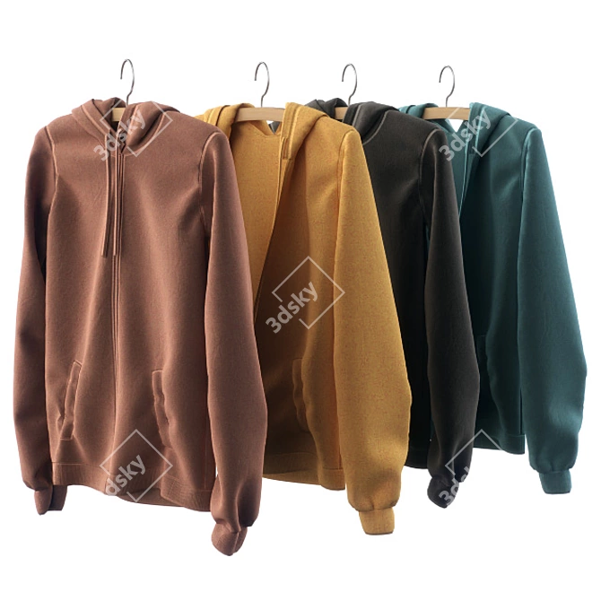 Cozy Bundle of Hoodies 3D model image 1