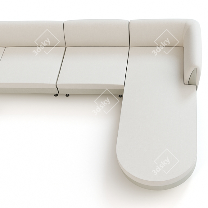 Sleek Modern Corner Sofa 3D model image 3