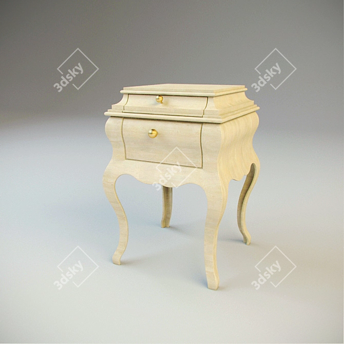 Stylish Maya Nightstand 3D model image 1