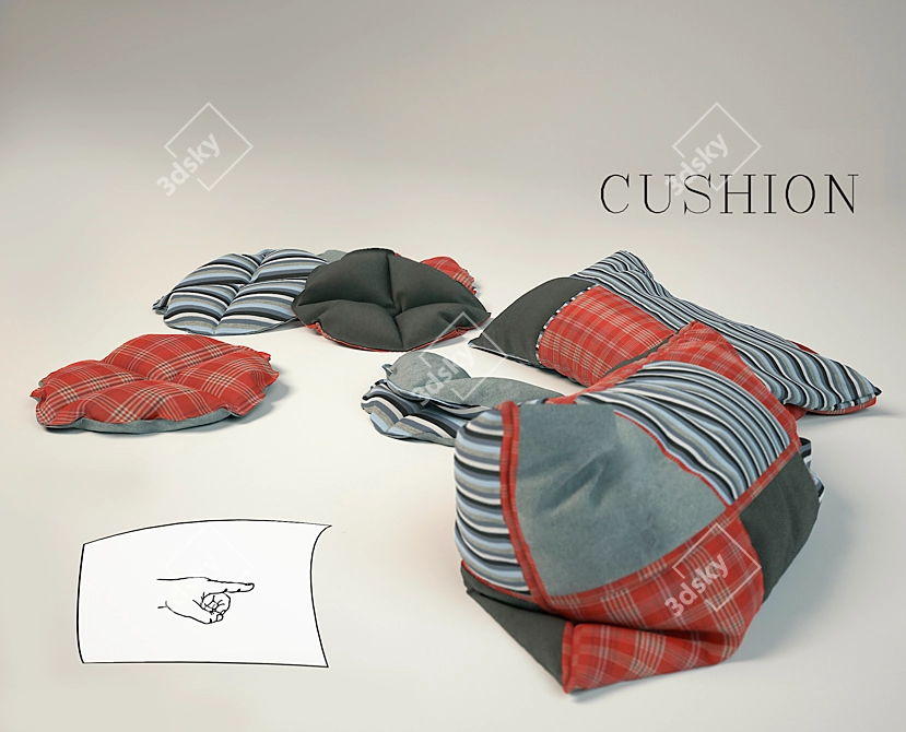 Cozy Cushion Set 3D model image 1