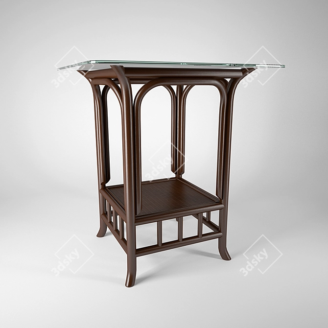 Rattan Corner Table 3D model image 1