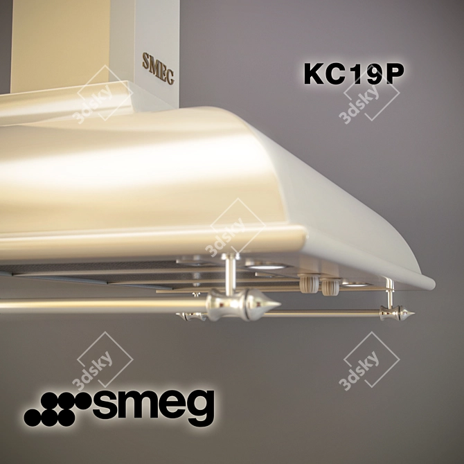 Smeg KC19P: Stylish & Spacious Fridge 3D model image 2