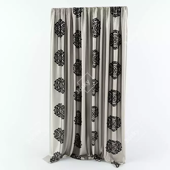 Art Deco Style Curtains 3D model image 1