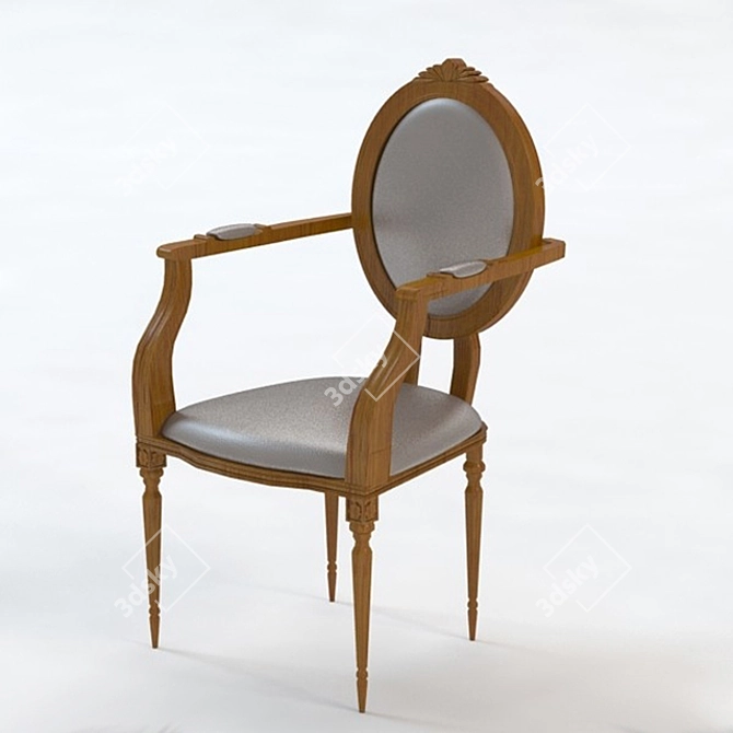 Elegant Vintage Armchair 3D model image 2