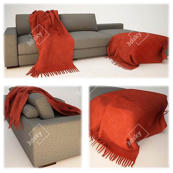 Cozy Couch Blankets 3D model image 1