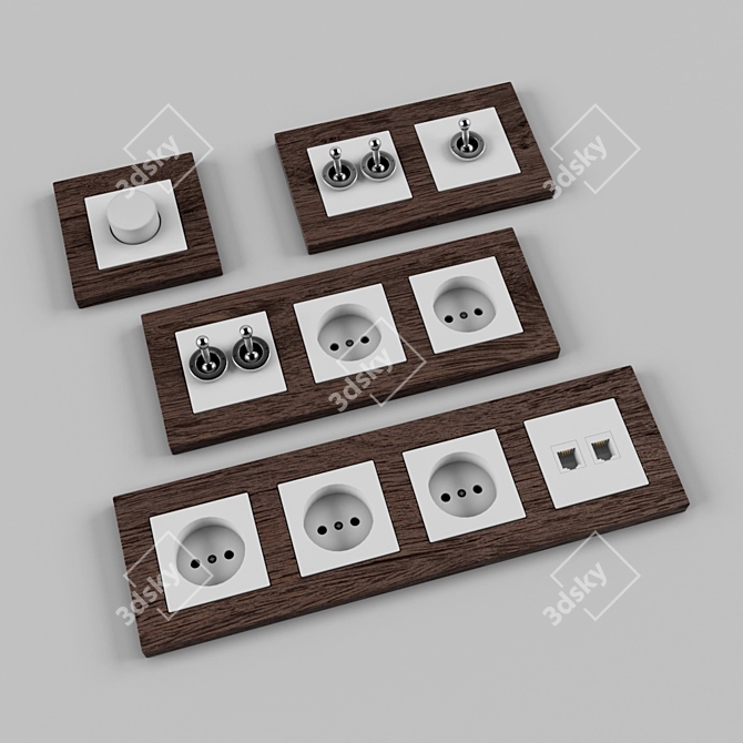 F-37 Rocking Switches: Modern Style for Your Electrical Needs 3D model image 1