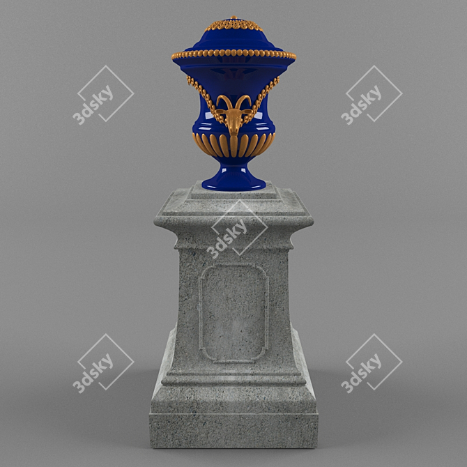 Golden Park Vase | Classic Outdoor Decor 3D model image 1