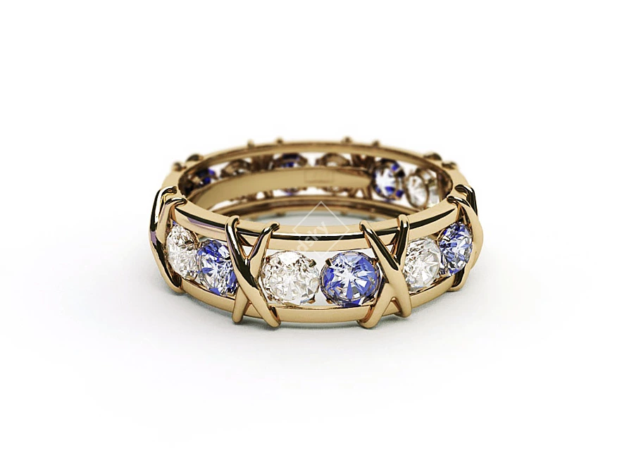 Eternal Love Sapphire Diamond Ring 3D model image 1