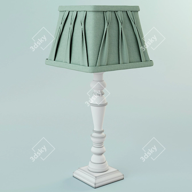 Tate Cream Wood Table Lamp 3D model image 1