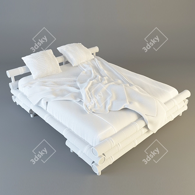 Coastal Bamboo Bed 3D model image 2