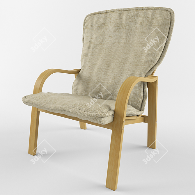 Title: Lotus Armchair 3D model image 1