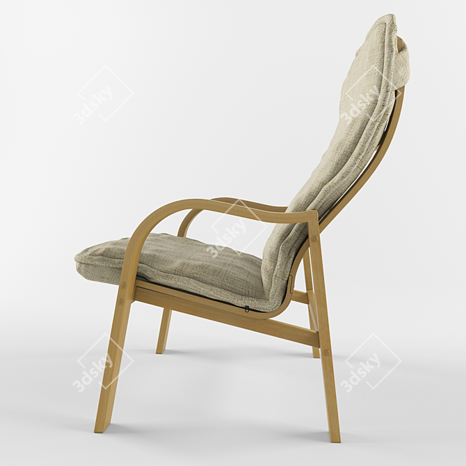 Title: Lotus Armchair 3D model image 3