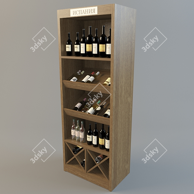 Elegant Wine Storage Rack 3D model image 1