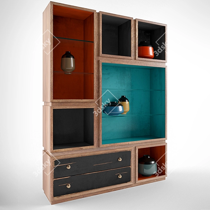 Elegant ODYSSEE Bookcase: A Modern Masterpiece 3D model image 1