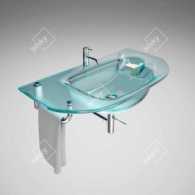 Modern Washbasin 3D model image 1