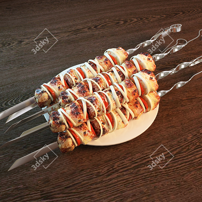 Sizzling Shashlik Delight 3D model image 1