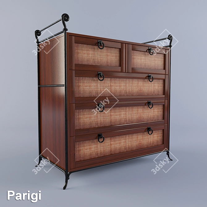 Elegant Parigi 03 Locker 3D model image 1